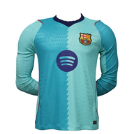 Barcelona 26/27 Light Aqua Third Long Sleeve Player Version Jersey