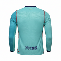 Barcelona 26/27 Light Aqua Third Long Sleeve Player Version Jersey