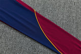 Barcelona 26/27 Maroon/Navy/Gold Trim Quarter-Zip Long Sleeve Tracksuit