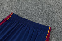 Barcelona 26/27 Maroon/Navy/Gold Trim Quarter-Zip Long Sleeve Tracksuit