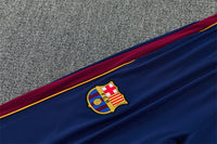 Barcelona 26/27 Maroon/Navy/Gold Trim Quarter-Zip Long Sleeve Tracksuit