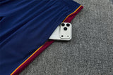 Barcelona 26/27 Maroon/Navy/Gold Trim Quarter-Zip Long Sleeve Tracksuit