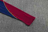 Barcelona 26/27 Maroon/Navy/Gold Trim Quarter-Zip Long Sleeve Tracksuit