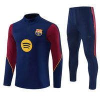 Barcelona 26/27 Navy/Burgundy Quarter-Zip Long Sleeve Training Tracksuit