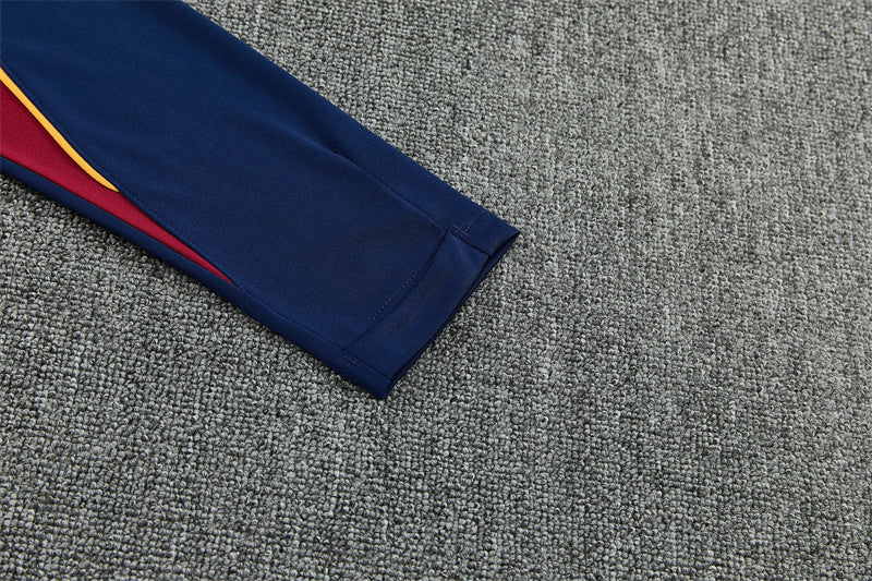 Barcelona 26/27 Navy/Burgundy Quarter-Zip Long Sleeve Training Tracksuit