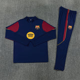 Barcelona 26/27 Navy/Burgundy Quarter-Zip Long Sleeve Training Tracksuit
