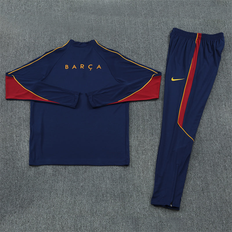 Barcelona 26/27 Navy/Burgundy Quarter-Zip Long Sleeve Training Tracksuit