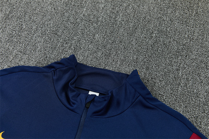 Barcelona 26/27 Navy/Burgundy Quarter-Zip Long Sleeve Training Tracksuit
