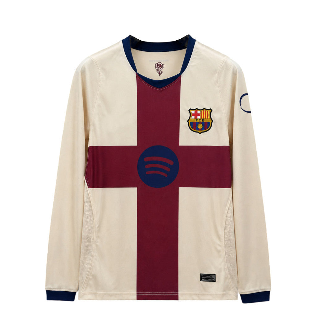 Barcelona 26/27 Off-White/Maroon Fourth Long Sleeve Jersey
