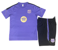 Barcelona 26/27 Purple/Black/Gold Trim Training Kids Jersey Set