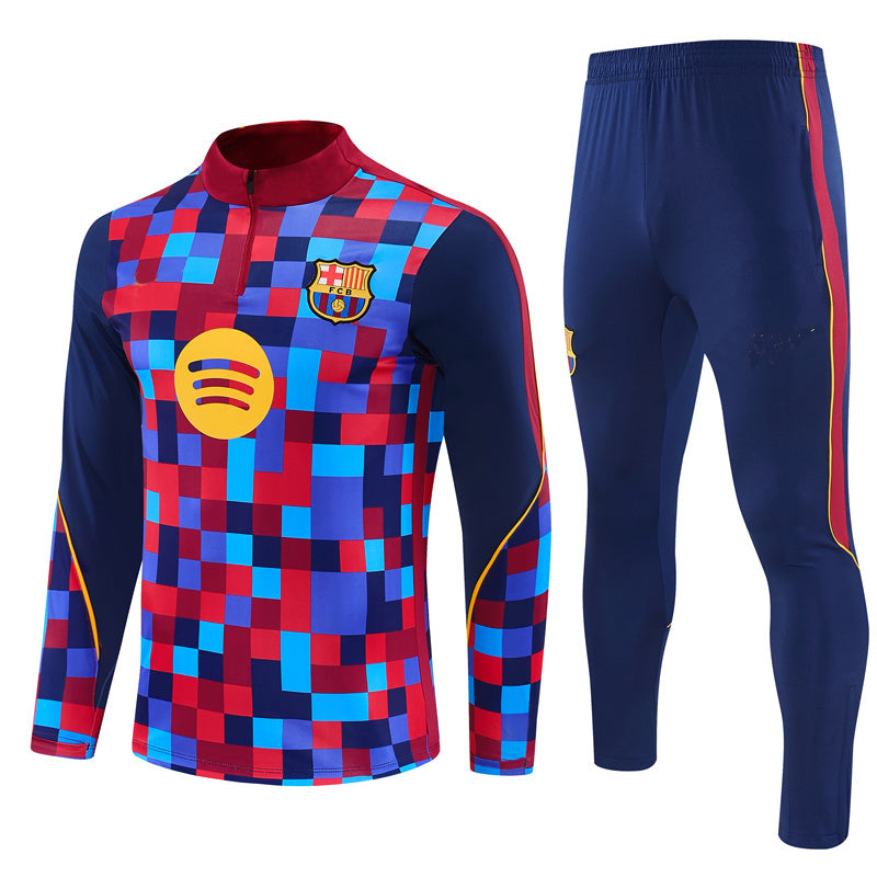 Barcelona 26/27 Red and Blue Camouflage Training Tracksuit Set