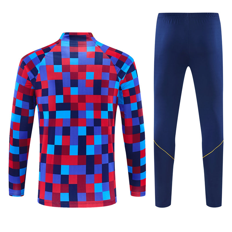 Barcelona 26/27 Red and Blue Camouflage Training Tracksuit Set