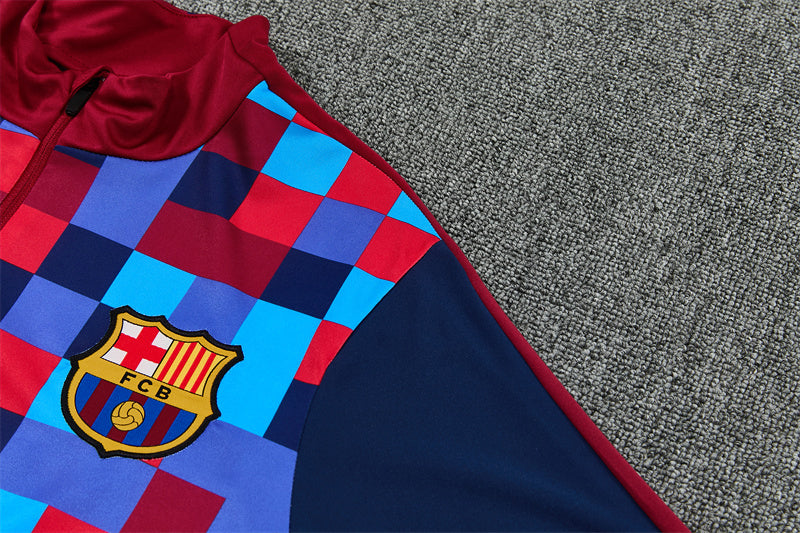 Barcelona 26/27 Red and Blue Camouflage Training Tracksuit Set