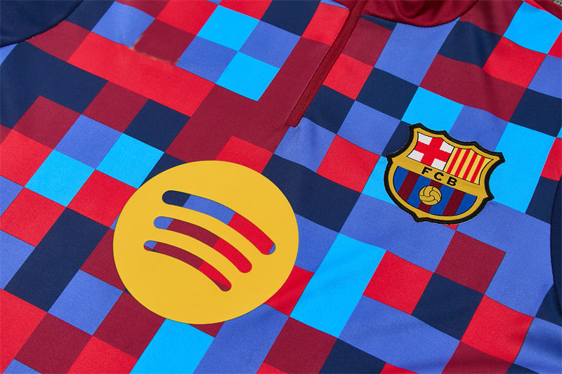 Barcelona 26/27 Red and Blue Camouflage Training Tracksuit Set