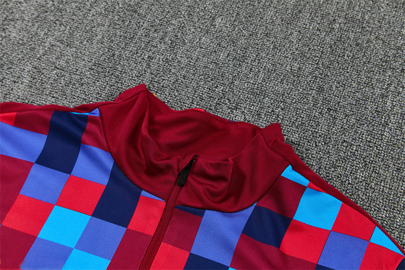 Barcelona 26/27 Red and Blue Camouflage Training Tracksuit Set