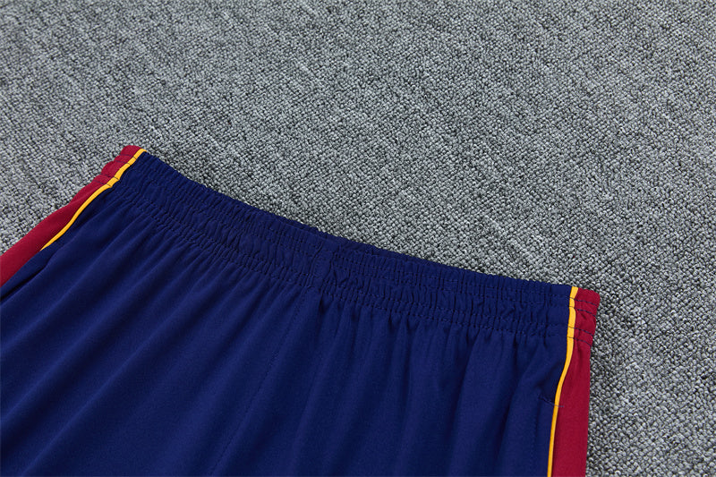 Barcelona 26/27 Royal Blue/Red Trim Stamped Design Long Sleeve Tracksuit