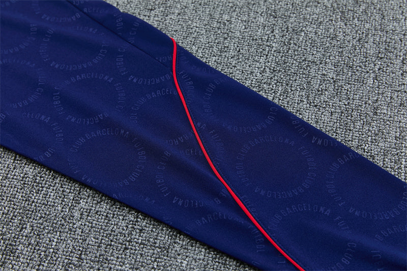 Barcelona 26/27 Royal Blue/Red Trim Stamped Design Long Sleeve Tracksuit