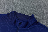 Barcelona 26/27 Royal Blue/Red Trim Stamped Design Long Sleeve Tracksuit