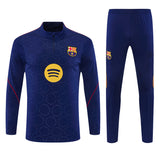 Barcelona 26/27 Royal Blue/Red Trim Stamped Design Long Sleeve Tracksuit