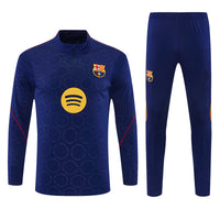 Barcelona 26/27 Royal Blue/Red Trim Stamped Design Long Sleeve Tracksuit