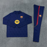 Barcelona 26/27 Royal Blue/Red Trim Stamped Design Long Sleeve Tracksuit