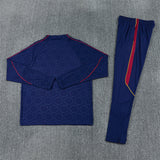 Barcelona 26/27 Royal Blue/Red Trim Stamped Design Long Sleeve Tracksuit