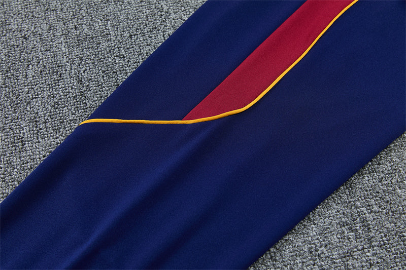 Barcelona 26/27 Royal Blue/Red Trim Stamped Design Long Sleeve Tracksuit