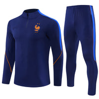 French 26/27 Royal/Dark Blue/Red Trim Long Sleeve Tracksuit