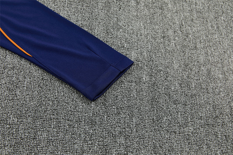 French 26/27 Royal/Dark Blue/Red Trim Long Sleeve Tracksuit