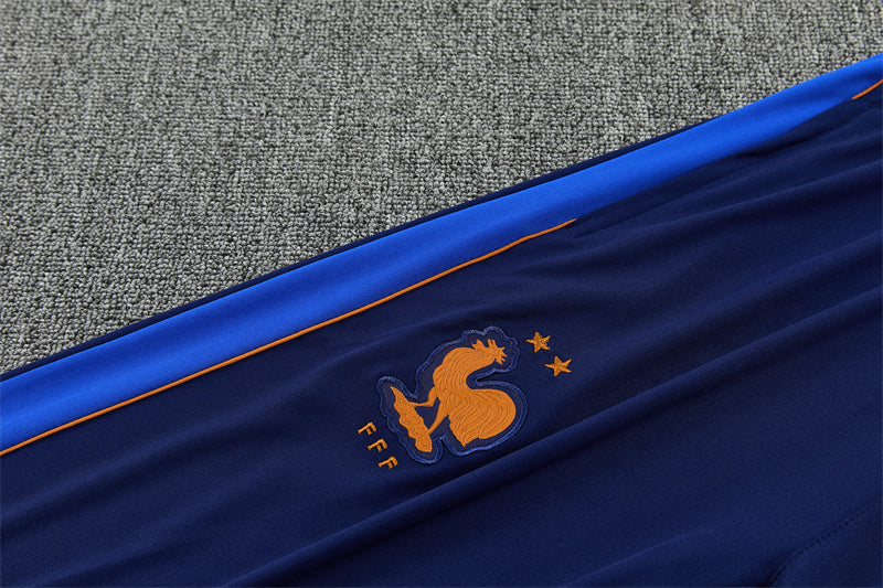 French 26/27 Royal/Dark Blue/Red Trim Long Sleeve Tracksuit