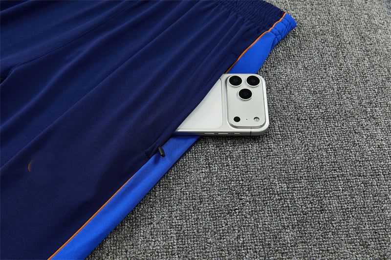 French 26/27 Royal/Dark Blue/Red Trim Long Sleeve Tracksuit
