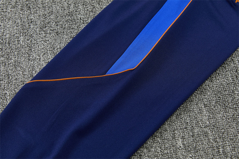 French 26/27 Royal/Dark Blue/Red Trim Long Sleeve Tracksuit