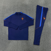 French 26/27 Royal/Dark Blue/Red Trim Long Sleeve Tracksuit