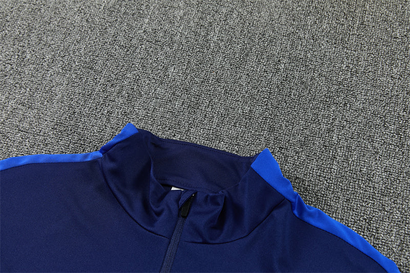 French 26/27 Royal/Dark Blue/Red Trim Long Sleeve Tracksuit