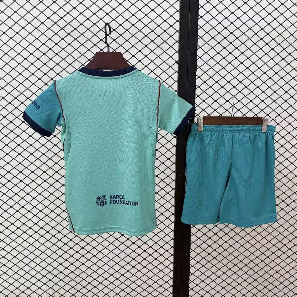 Barcelona 26/27 Turquoise/Light Blue Third Kids Jersey Set
