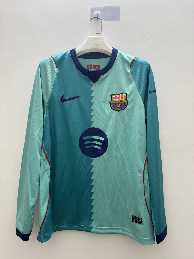 Barcelona 26/27 Turquoise/Light Blue Third Long Sleeve Jersey