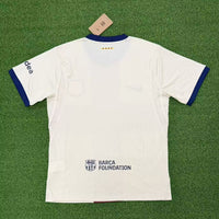 Barcelona 26/27 White/Red Cross/Blue Trim 4th Jersey