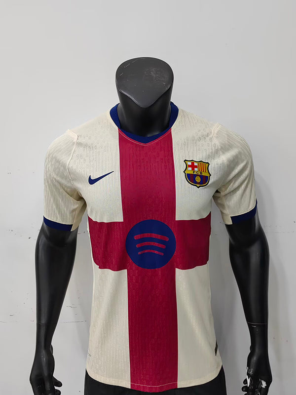 Barcelona 26/27 White/Red Cross Fourth Player Version Jersey