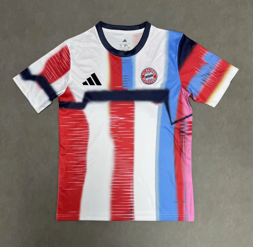 Bayern 25-26 Red/Blue/White Pre-Match Training Jersey