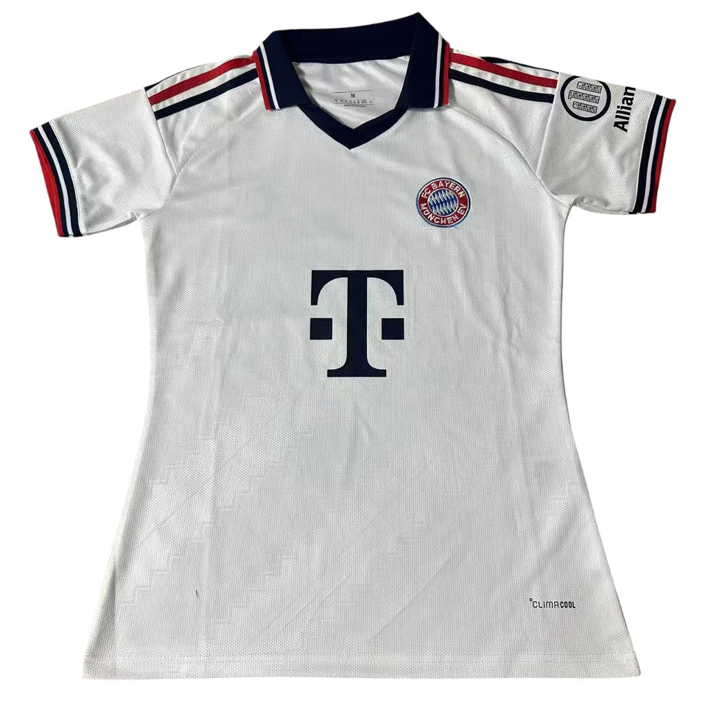 Bayern 26/27 White/Black and Red Stripes Away Women Jersey