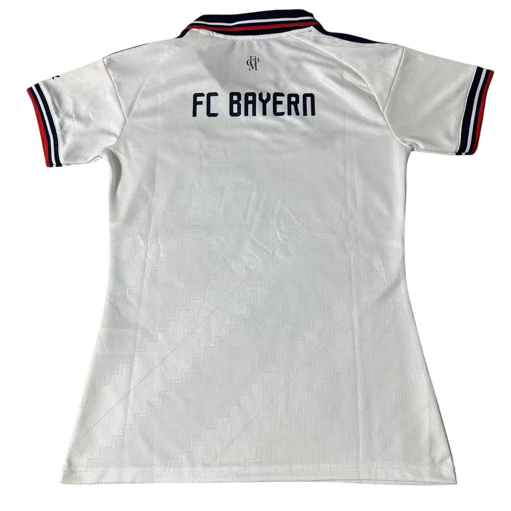 Bayern 26/27 White/Black and Red Stripes Away Women Jersey