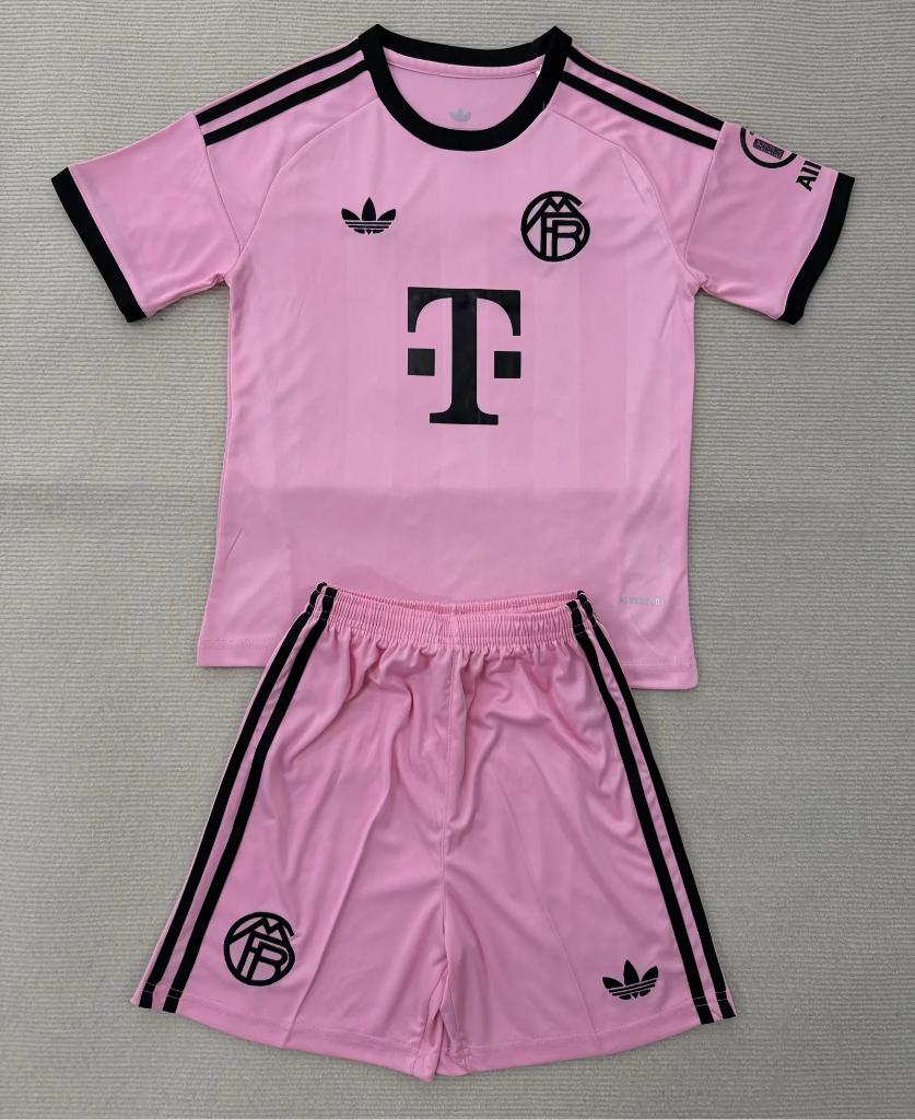 Bayern Munich 25/26 Pink Goalkeeper Kids Jersey Set