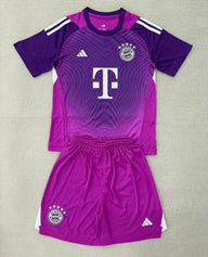 Bayern Munich 25/26 Purple Goalkeeper Kids Jersey Set