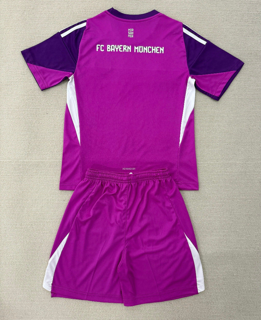Bayern Munich 25/26 Purple Goalkeeper Kids Jersey Set