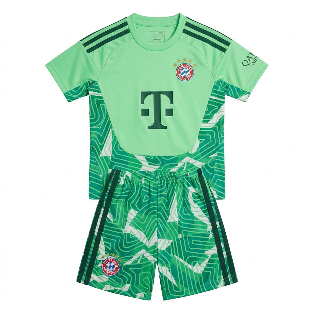 Bayern Munich 26/27 Glory Mint Green Goalkeeper Kids Jersey Set