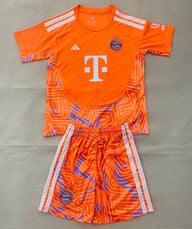 Bayern Munich 26/27 Vibrant Orange/Purple Goalkeeper Kids Jersey Set