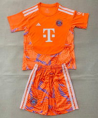 Bayern Munich 26/27 Vibrant Orange/Purple Goalkeeper Kids Jersey Set