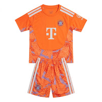 Bayern Munich 26/27 Vibrant Orange/Purple Goalkeeper Kids Jersey Set