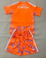 Bayern Munich 26/27 Vibrant Orange/Purple Goalkeeper Kids Jersey Set