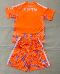 Bayern Munich 26/27 Vibrant Orange/Purple Goalkeeper Kids Jersey Set